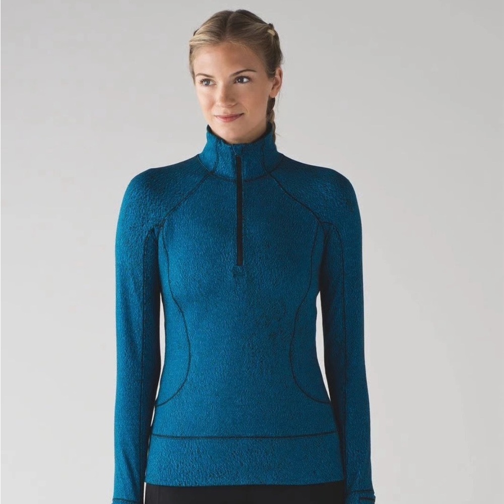 Lululemon Rush Hour 1/4 Zip running top- Running Luon Spray Jacquard- size 8